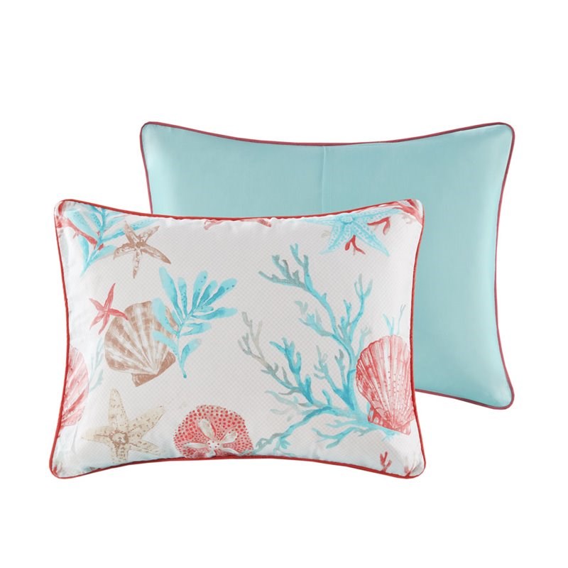 Madison Park Pebble Beach 7-piece Cotton Sateen Comforter Set in Coral Pink