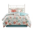 Madison Park Pebble Beach 7-piece Cotton Sateen Comforter Set - Coral Pink