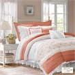 Madison Park Dawn 9-piece Cotton Percale Comforter Set in Coral Pink