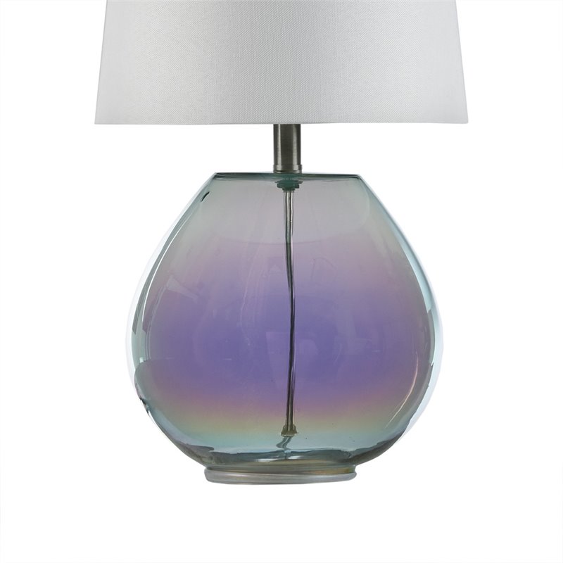 510 Design Ranier Contemporary Glass and Fabric Table Lamp in Green/Off White