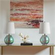 510 Design Ranier Contemporary Glass and Fabric Table Lamp in Green/Off White