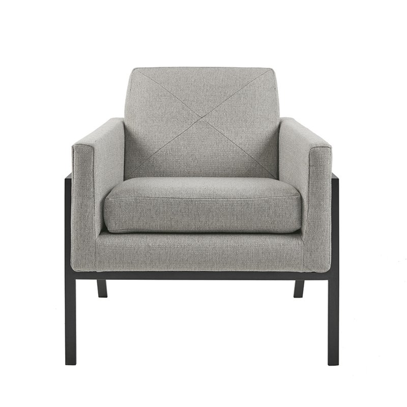 Madison Park Brayden Solid Wood and Polypropylene Accent Chair in Gray