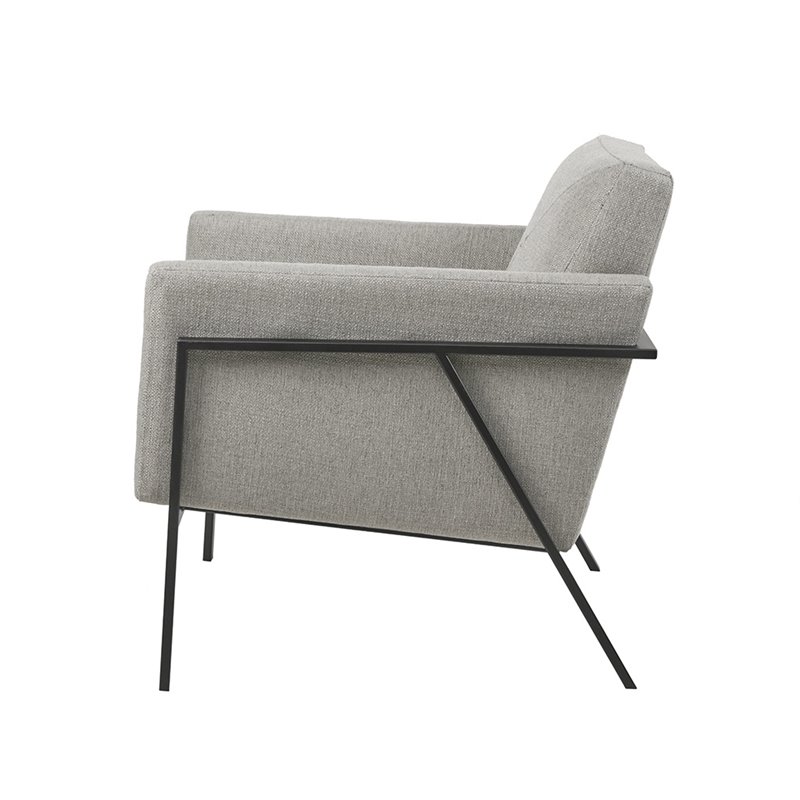 Madison Park Brayden Solid Wood and Polypropylene Accent Chair in Gray