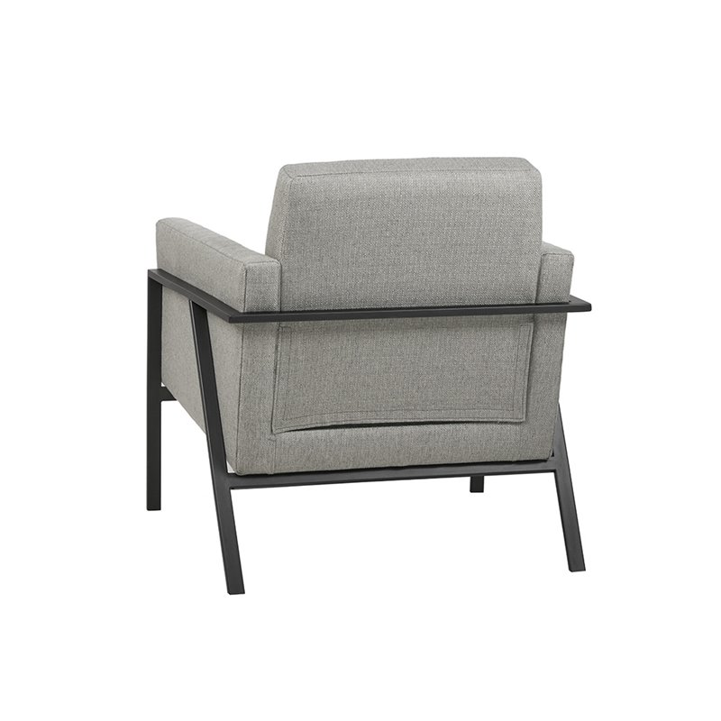 Madison Park Brayden Solid Wood and Polypropylene Accent Chair in Gray
