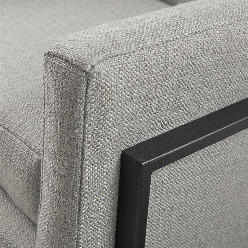 Madison Park Brayden Solid Wood and Polypropylene Accent Chair in Gray