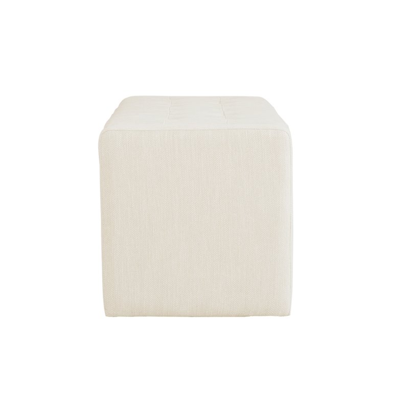 Madison Park Gillian Modern Hardwood and Polyester Storage Bench in Cream