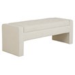 Madison Park Gillian Modern Hardwood and Polyester Storage Bench in Cream