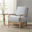 Madison Park Donohue Solid Wood and Polyester Accent Chair in Light Blue/Oak