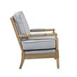 Madison Park Donohue Solid Wood and Polyester Accent Chair in Light Blue/Oak