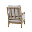 Madison Park Donohue Solid Wood and Polyester Accent Chair in Light Blue/Oak
