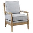 Madison Park Donohue Solid Wood and Polyester Accent Chair in Light Blue/Oak