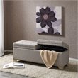 Madison Park Ashcroft Solid Wood and Polyester Storage Bench in Gray