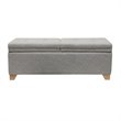 Madison Park Ashcroft Solid Wood and Polyester Storage Bench in Gray
