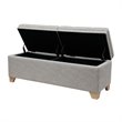 Madison Park Ashcroft Solid Wood and Polyester Storage Bench in Gray