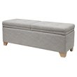 Madison Park Ashcroft Solid Wood and Polyester Storage Bench in Gray