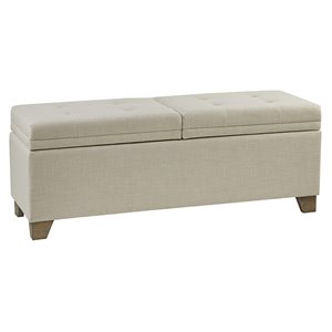 madison park ashcroft transitional solid wood storage bench in natural
