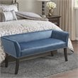 Madison Park Welburn Transitional Solid Wood Accent Bench in Blue