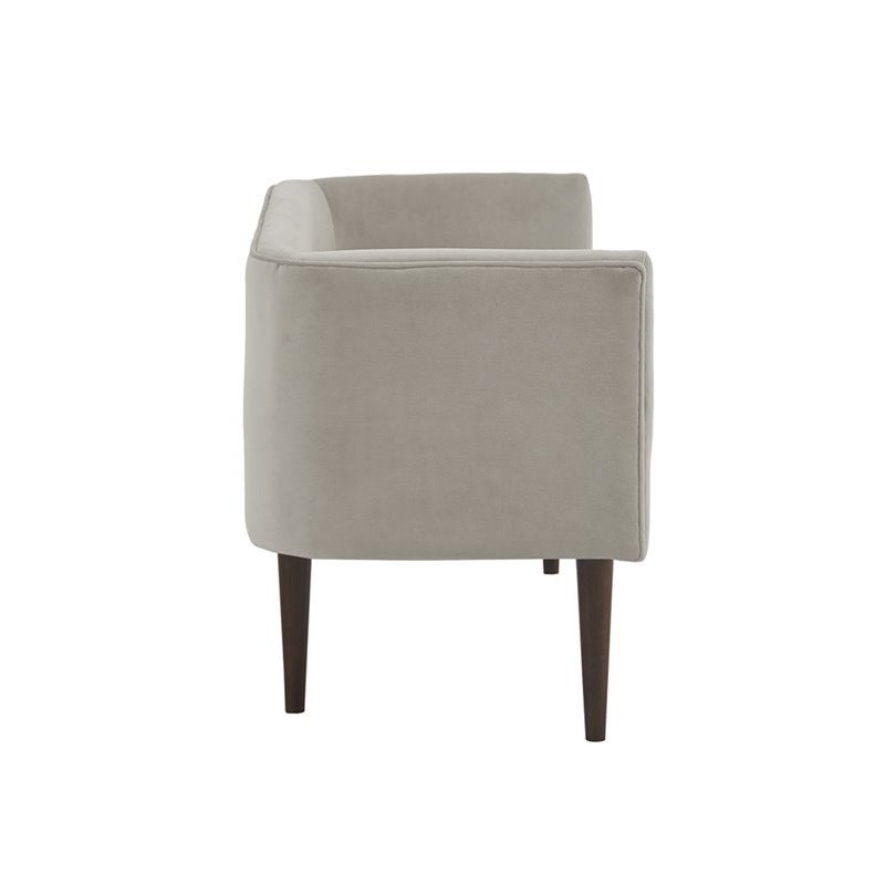 Madison Park Farrah Solid Wood and Polyester Accent Bench in Cream