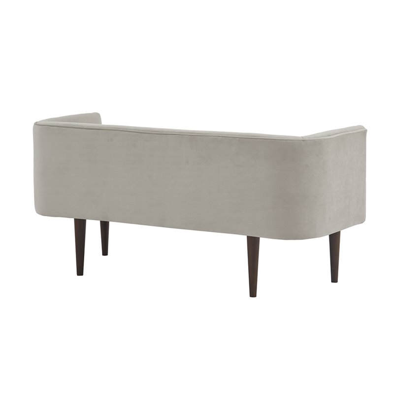 Madison Park Farrah Solid Wood and Polyester Accent Bench in Cream