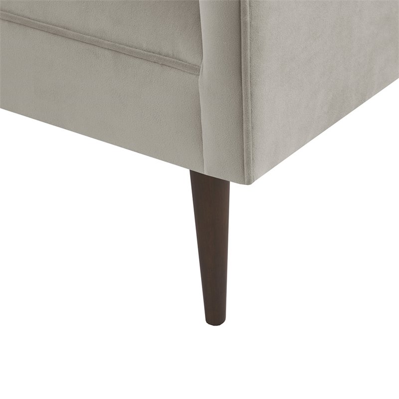 Madison Park Farrah Solid Wood and Polyester Accent Bench in Cream