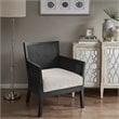 Madison Park Diedra Solid Wood and Polyester Accent Chair in Black