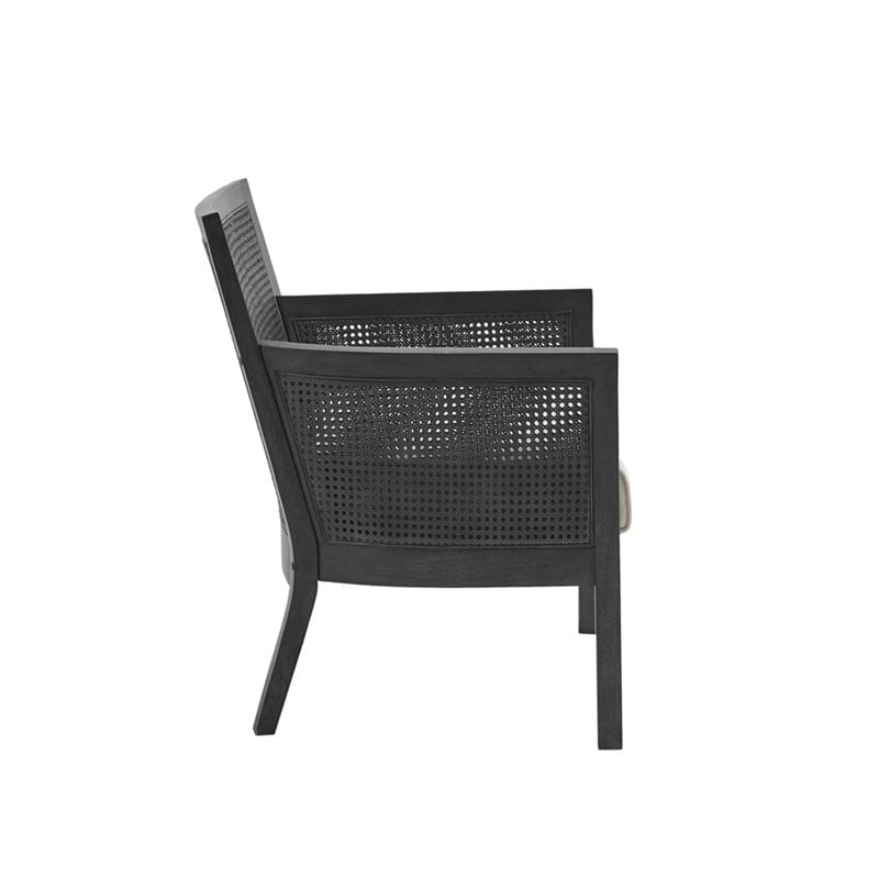 Madison Park Diedra Solid Wood and Polyester Accent Chair in Black