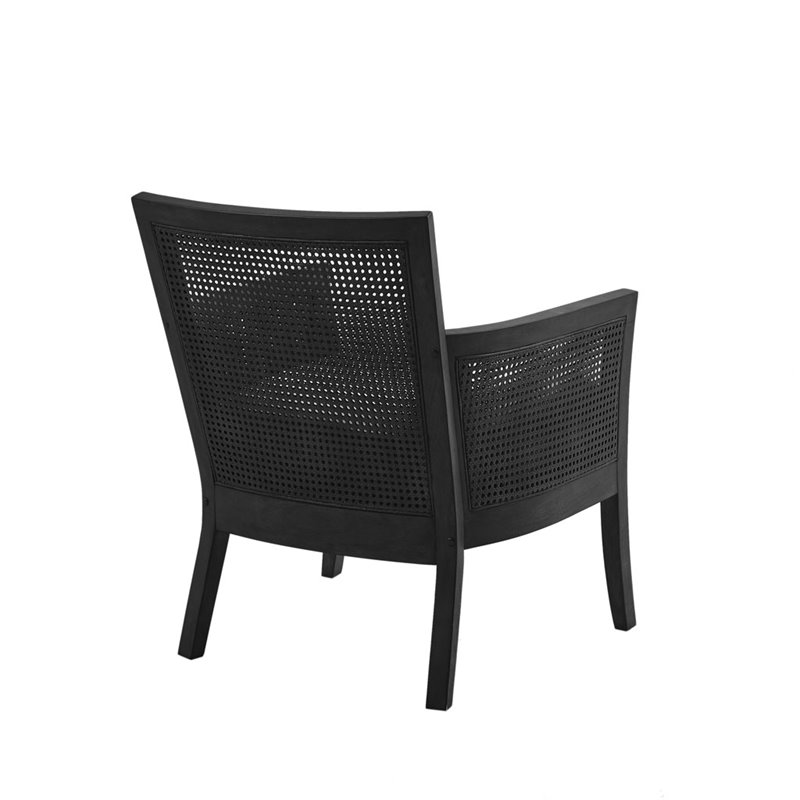 Madison Park Diedra Solid Wood and Polyester Accent Chair in Black