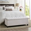 Madison Park Shandra Solid Wood and Polyester Storage Bench in Natural/Black