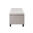 Madison Park Shandra Solid Wood and Polyester Storage Bench in Natural/Black