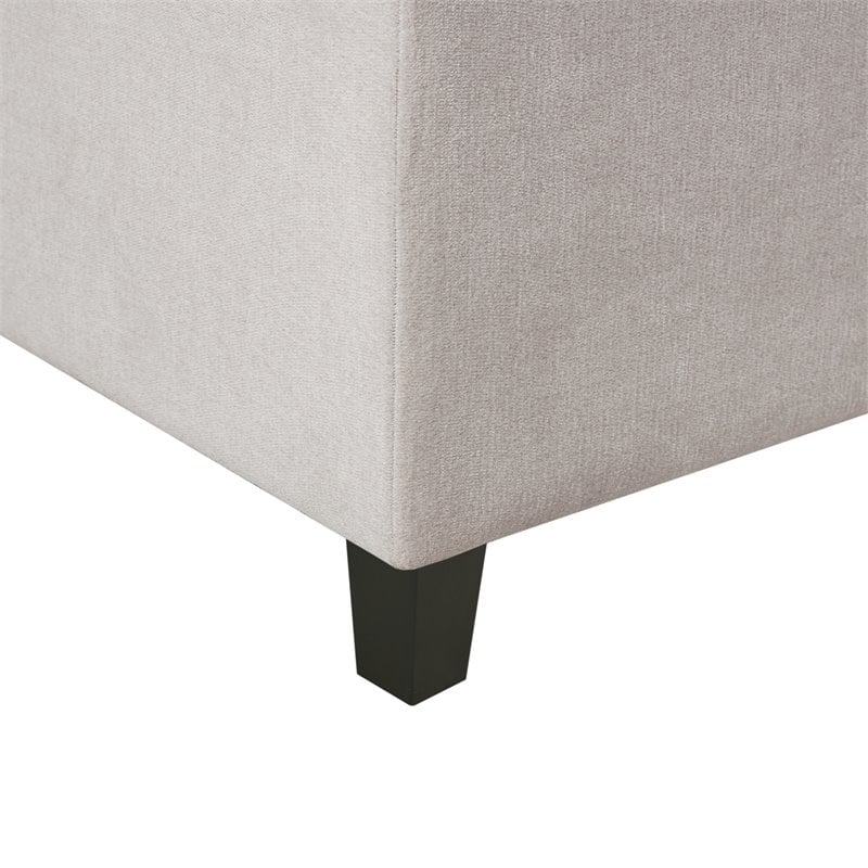 Madison Park Shandra Solid Wood and Polyester Storage Bench in Natural/Black