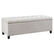 Madison Park Shandra Solid Wood and Polyester Storage Bench in Natural/Black