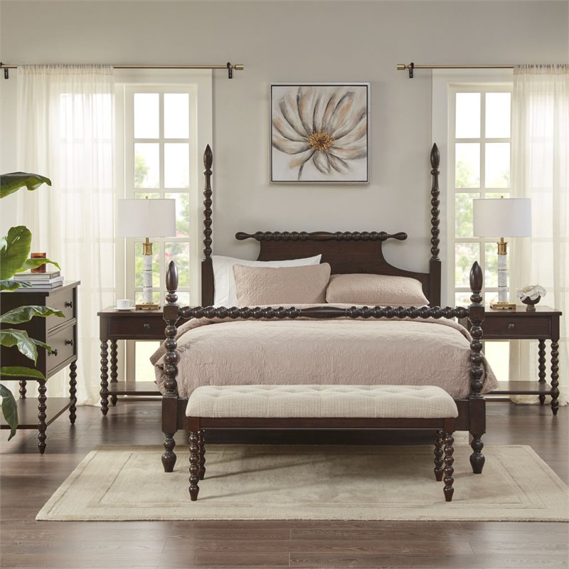 Madison Park Signature Beckett MDF Solid Wood Accent Chest in Morocco Brown