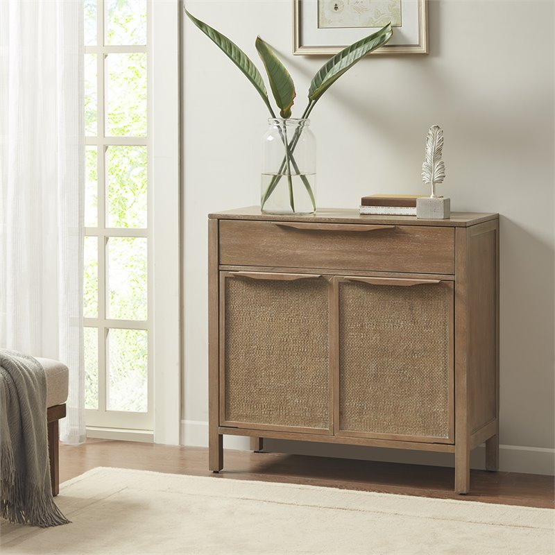 Madison Park Palisades Coastal Solid Wood Accent Chest in Natural