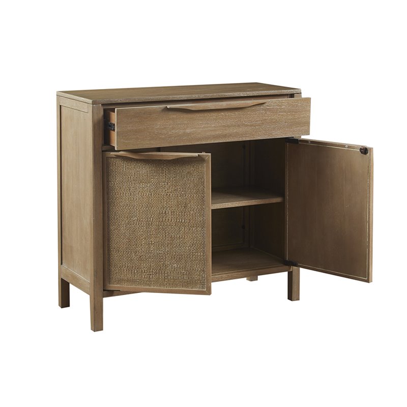 Madison Park Palisades Coastal Solid Wood Accent Chest in Natural