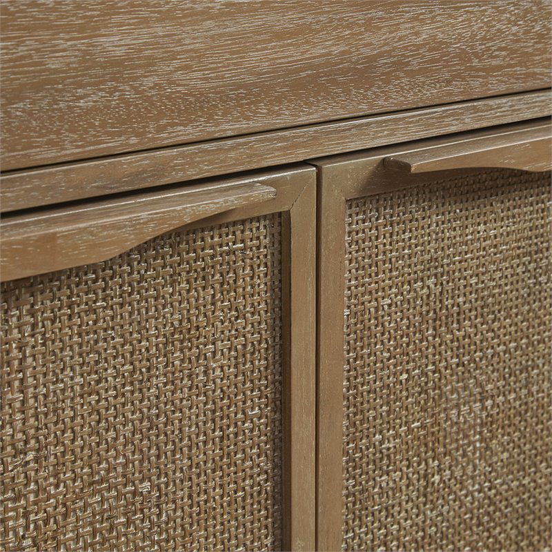 Madison Park Palisades Coastal Solid Wood Accent Chest in Natural