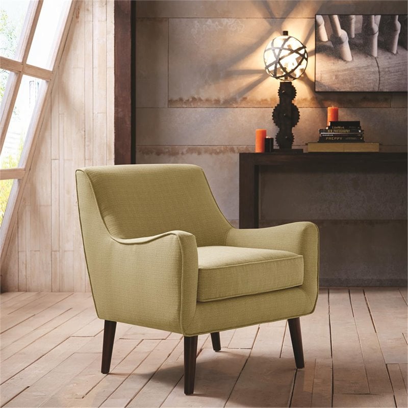 Madison Park Oxford Solid Wood Polyester Accent Chair - Green/Espresso