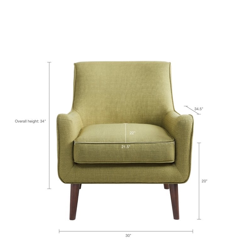 Madison Park Oxford Solid Wood Polyester Accent Chair - Green/Espresso