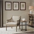 Martha Stewart Isla Solid Wood and Polyester Accent Chair in Natural