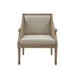 Martha Stewart Isla Solid Wood and Polyester Accent Chair in Natural