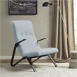 Martha Stewart Manhattan Solid Wood and Polyester Accent Chair in Blue/Black