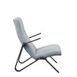 Martha Stewart Manhattan Solid Wood and Polyester Accent Chair in Blue/Black