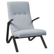 Martha Stewart Manhattan Solid Wood and Polyester Accent Chair in Blue/Black