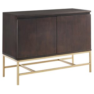Martha Stewart Allister Solid Wood and Metal Accent Cabinet in Gold/Morocco