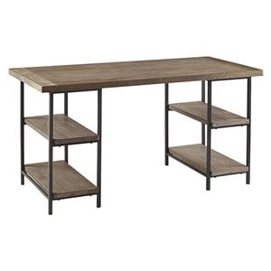 Madison Park Cirque 60&quot Engineered Wood and Metal Cirque Desk in Gray