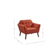 INK+IVY Newport Solid Wood and Polyester Lounge Accent Chair in Orange