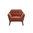 INK+IVY Newport Solid Wood and Polyester Lounge Accent Chair in Orange