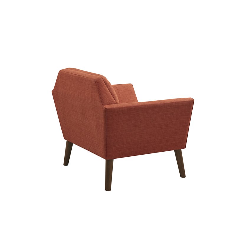 INK+IVY Newport Solid Wood and Polyester Lounge Accent Chair in Orange
