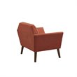 INK+IVY Newport Solid Wood and Polyester Lounge Accent Chair in Orange