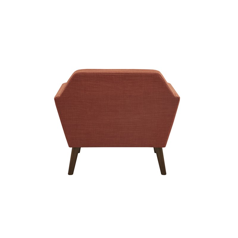 INK+IVY Newport Solid Wood and Polyester Lounge Accent Chair in Orange