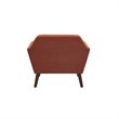 INK+IVY Newport Solid Wood and Polyester Lounge Accent Chair in Orange